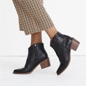 Madewell Hailee Leather Western Booties